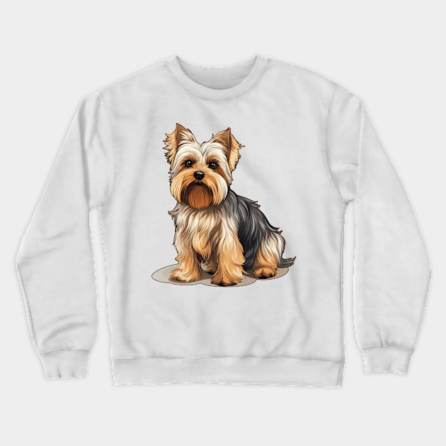 Biewer Terrier Dog Illustration Crewneck Sweatshirt by whyitsme